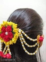 Indian Women Artificial Flower Hair Accessories For Fashion Jewelry Wedd... - $30.88