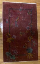Handmade antique Art Deco Chinese rug 3.1&#39; x 4.10&#39; (94cm x 151cm) 1920s - £1,461.53 GBP