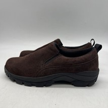 Lands End Mens Slip On Suede Shoes Med Brown Moc Loafers Size 9D - £9.10 GBP