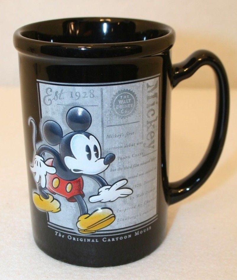 Mickey the Original Cartoon Mouse Black Red Disney Store Coffee Cup Tea Mug - £27.93 GBP