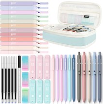 Four Candies 39 Pcs Aesthetic School Supplies With Cute Pen Case, 12, Blue - $42.31 CAD