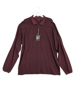 NWT Red Macaw Men&#39;s XXLT Burgundy Striped Long Sleeve Polo Shirt Casual ... - $27.16 CAD