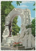 Johann Strauss Monument Vienna Austria Vintage Postcard Posted 1970 - $4.18