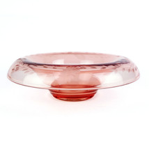 Imperial Pink Rolled Rim Console Bowl w Jubilee Style Cut, Elegant Glass 10 3/4&quot; - £31.38 GBP