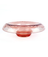 Imperial Pink Rolled Rim Console Bowl w Jubilee Style Cut, Elegant Glass... - £31.97 GBP