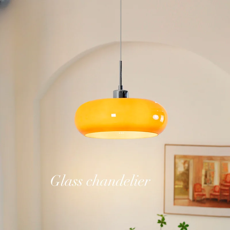 2024 Modern Orange White Glass Chandelier Lights For Bedroom Study Indoor - $96.39+