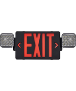 Black Exit Sign with Emergency Lights, LED Emergency Exit Light with Bat... - $41.75