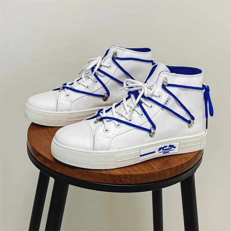 Best Sneakers Men Canvas  New 2024 Designer Flat Skated  Men Platform Vulcanized - £56.95 GBP