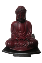 China Tibet Shakyamuni Statue On Ceramic Base Pedestal Heavy Resin 7&quot; Tall - $48.51