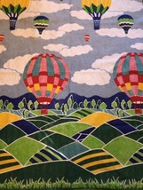 Vintage Polyester Nylon Blend Twin Blanket Hot Air Balloon Pattern 62x86 RARE - £63.78 GBP