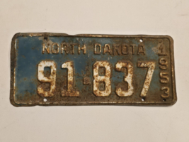 North Dakota Truck License Plate 1953 #91-837 ND ‘53 VTG-Man Cave-Decor-... - $31.44 CAD