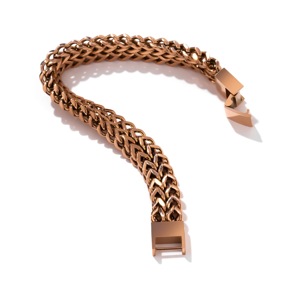 18 K Plated Stainless Steel Cuban Link Chain Bracelet  Bangle High Quality Gold  - £16.40 GBP