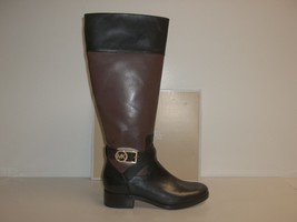 Michael Kors Size 5.5 M BRYCE TALL Black Mocha Leather Boots New Womens Shoes - £155.80 GBP