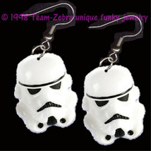 Huge Funky Star Wars Stormtrooper Earrings Sci-Fi Movie Charms Costume Jewelry - £8.66 GBP