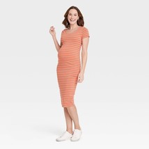 Isabel Maternity Women&#39;s  T-Shirt Maternity Dress, Size XS Short Sleeve Orange - £10.88 GBP