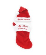 Holiday Time Christmas My 1st Hat Stocking Set Red White NEW - $5.67