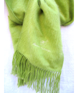 Lime Green Alpaca Camargo Scarf Made in Peru 78 x 9 Soft and Fuzzy Signed - £11.88 GBP