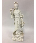 Antique White Porcelain Chinese Figurine Oriental GuanYin Lotus Blanc de... - £233.54 GBP