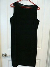 Vintage liz claiborne black Classic sheath dress Petite size 8 Kick Plea... - $31.56