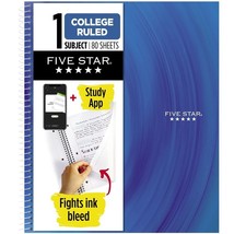 Five Star Blue Strokes Notebook Plus Study App, 1 Sub, College Ruled, 8.... - $8.40