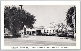 Sinclair Gas Station Wolfe Motor Co Automobile Dealer 1950s Kansas Postcard - £5.45 GBP