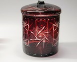 NICE Nachtmann BOHEMIA CRYSTAL Ruby Red CUT TO CLEAR Biscuit Cookie Jar ... - $117.78