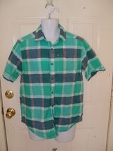 SEAN JOHN Short Sleeve Button Front Plaid Shirt Size M Men's EUC - $20.70