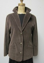 LL BEAN Chocolate Brown Pinwale CORDUROY 3 BUTTON BOYFRIEND BLAZER 10 38... - $564.31 MXN
