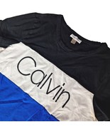Calvin Klein Women&#39;s T Shirt Dress Size Medium Colorblock Logo Summer - $22.18