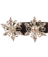 Vintage Earrings Layered Snowflake Design Screw Back Rhinestone Crystals - €7,51 EUR