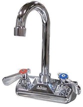 4&quot; Wall Mount Commercial Faucet with 5&quot; Gooseneck Spout AA-412G No Lead - $94.04