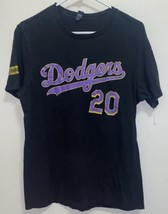 Women’s T Shirt M Bust 36” Los Angeles Dodgers Black &amp; Purple 2020 Champions - £5.32 GBP