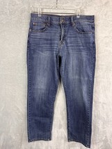 Lucky Brand 221 Original Straight 34x30 Blue Jeans dark Wash Soft whiskered - £27.53 GBP