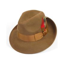 Men's Milani Wool Fedora Hat Soft Crushable Lined FD219 Pecan Brown image 2