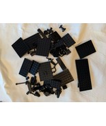 Lego Lot of 50+ Vintage Classic Black Tiles Smooth Flat Long Printed - $39.59