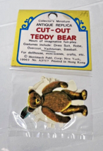 1970s Merrimack MIP Tiny Teddy Bear Paper Doll 1 1/2 Inch with Clothes - $9.41