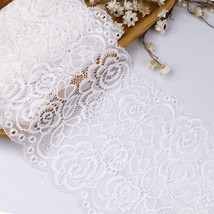Stretch Lace Trim Elastic Lace Ribbon White Floral Lace For Bridal Wedding Decor - £15.14 GBP
