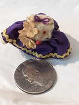 Original Toy Fur Collectible Mouse West Germany Purple Dress Flower Bow - $482.33 MXN