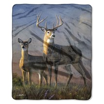 Clearing Sky Deer American Heritage Woodland Plush Raschel Throw blanket - $23.75