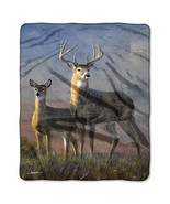 Clearing Sky Deer American Heritage Woodland Plush Raschel Throw blanket - £18.92 GBP