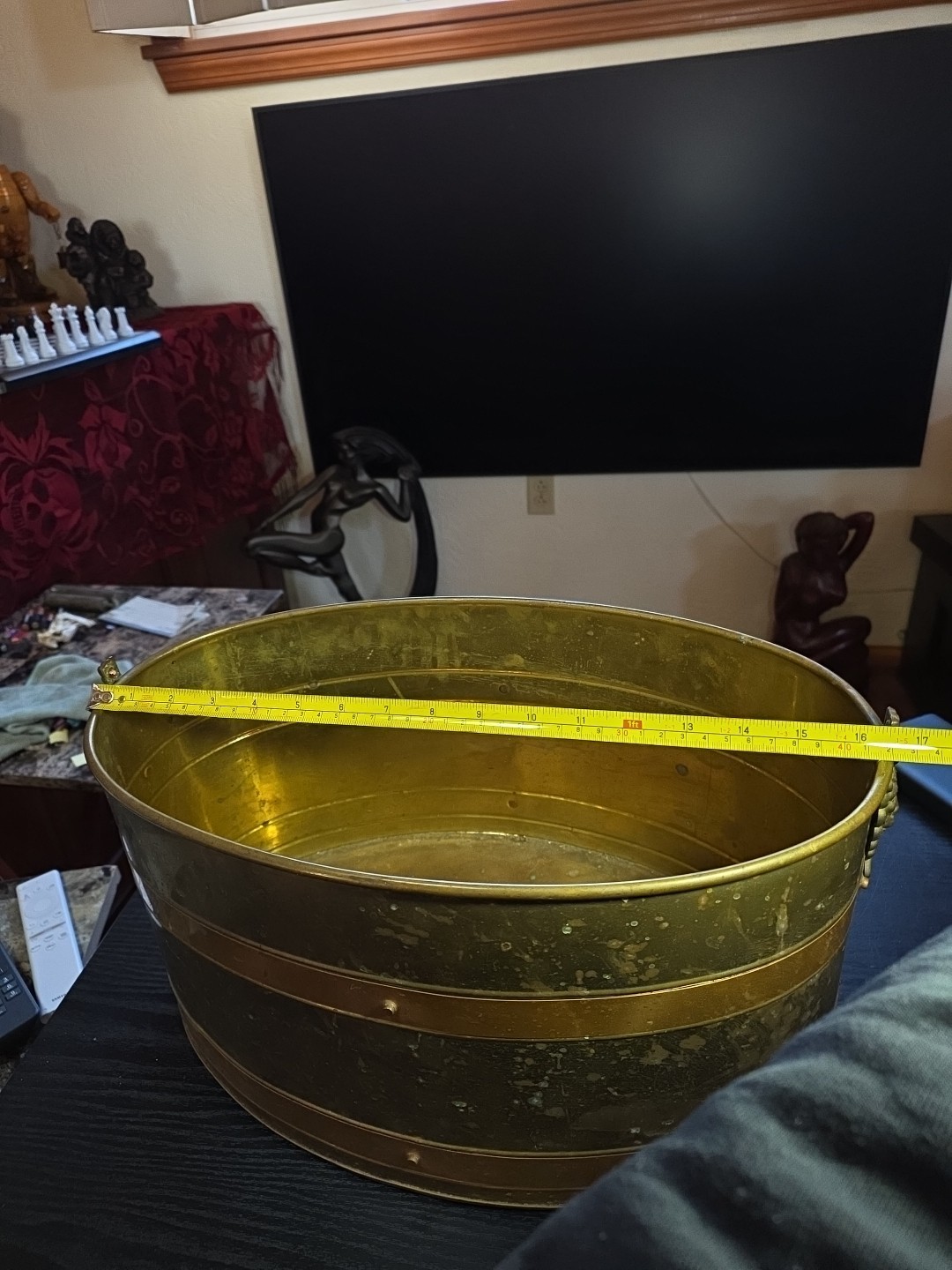 Vtg Brass Planter Lion Face On Sides 6.5X8.5X10.5  Item image 12