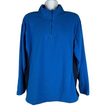 Simply For Sports Blue 1/4 Zip Pullover Sweater L Polyester Long Sleeves - $23.13