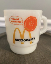 Vintage Fire King Mcdonald&#39;s Good Morning Anchor Hocking Advertising Mug Milk - £17.55 GBP
