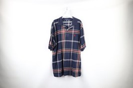 Vintage 90s Nautica Mens XL Faded Collared Short Sleeve Polo Shirt Plaid Cotton - £30.89 GBP