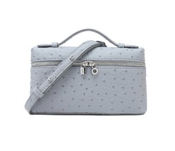 Women’s Crossbody Bag Small Top Handle, Luxury Shoulder Bag, Ostrich Blue - $26.73