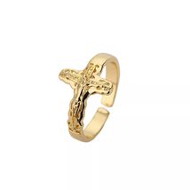 Zircon Cross Rings For Woman Gold Stainless Steel Ring Gothic Accessorie... - £19.64 GBP