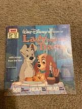 1979 Walt Disney&#39;s Story Of Lady &amp; The Tramp 24 Page Read Along Book And Record - £7.46 GBP