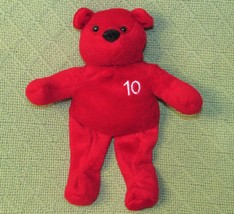 Nutrisystem Weightloss Teddy B EAN Bag Bear 10 Pound Goal 9&quot; Red Stuffed Animal - £5.70 GBP