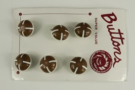 Vintage Sewing Estate Buttons Super Value Plastic Brown &amp; White Dome 7/8&quot; - $12.76