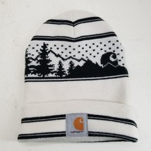 Carhartt Beanie Unisex Hat Acrylic Winter Knit Cap |White Black | One Size - £14.51 GBP